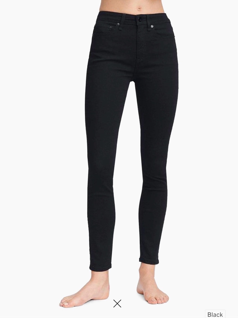 rag & bone Black High-Rise Skinny Jeans Full Length - Size 25